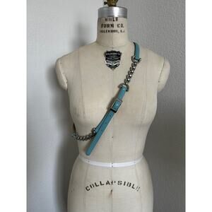 Teal Accent Belt with Horsebit Metal Details size S
